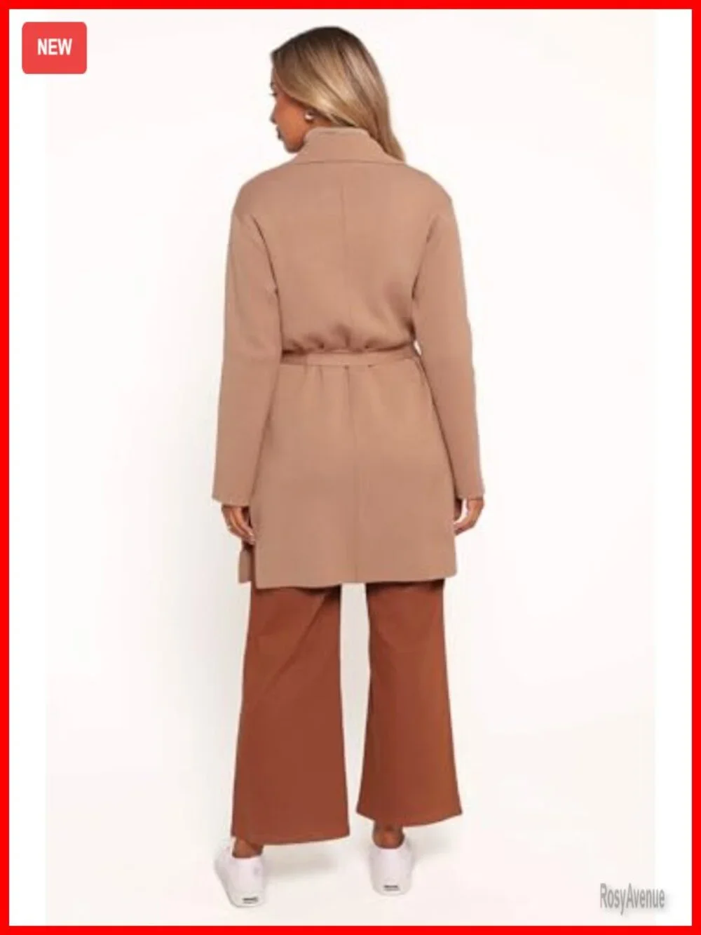 Petal & Pup Corio Coatigan Trench Coat Tie Waist Bell Sleeve